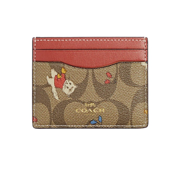 Coach Card Case In Signature Canvas With Cat Mittens Print | Coach 銀包皮具系列-  免運，香港直郵，正品保證– SoldSimple-hk