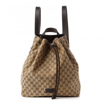 gucci canvas drawstring backpack