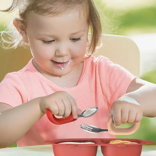 Curved Head Self-Feeding Spoon - Toddler Looped Handle Spoon – TheToddly