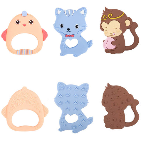 baby silicone teether ring toys