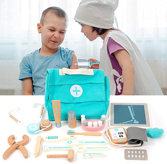 Ensemble de salon de coiffure pour enfants Jouets de jeu de rôle en bois pour  enfants – TheToddly