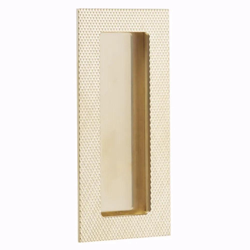 4" Modern Rectangular Knurled Flush Pull with Plain Pocket