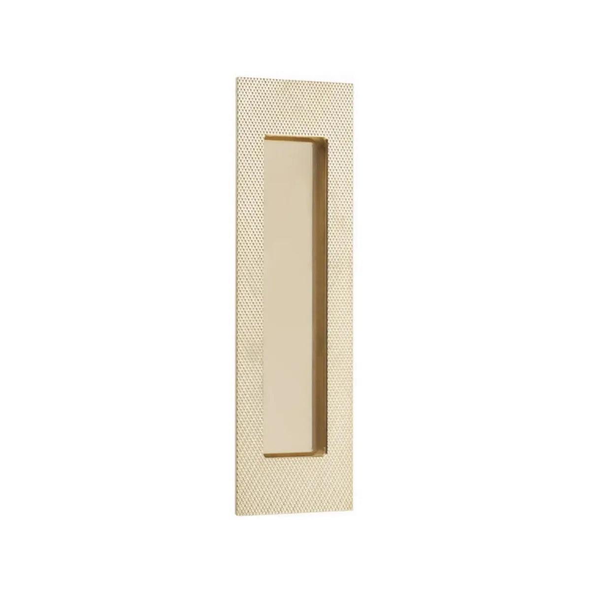 7" Modern Rectangular Knurled Flush Pull with Plain Pocket