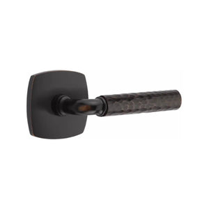 Select R-Bar Hammered Lever with Urban Modern Rosette - Coastal Hardware Store