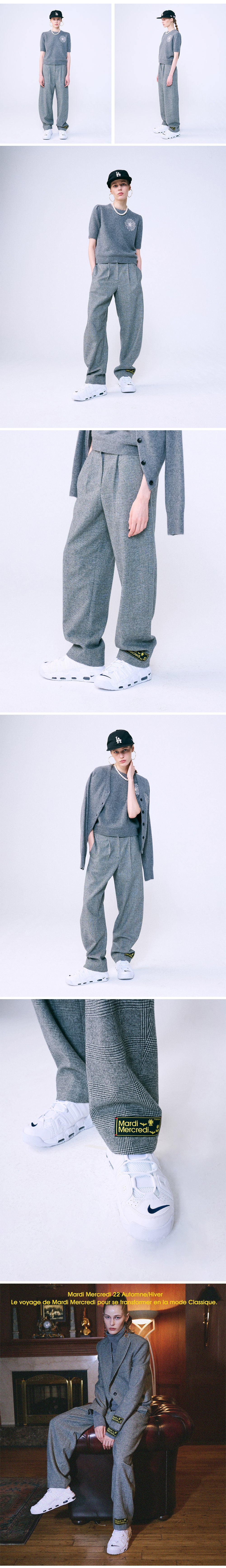 mardi パンツ WOOL SUIT PANTS CHECK (GREY) smcint.com