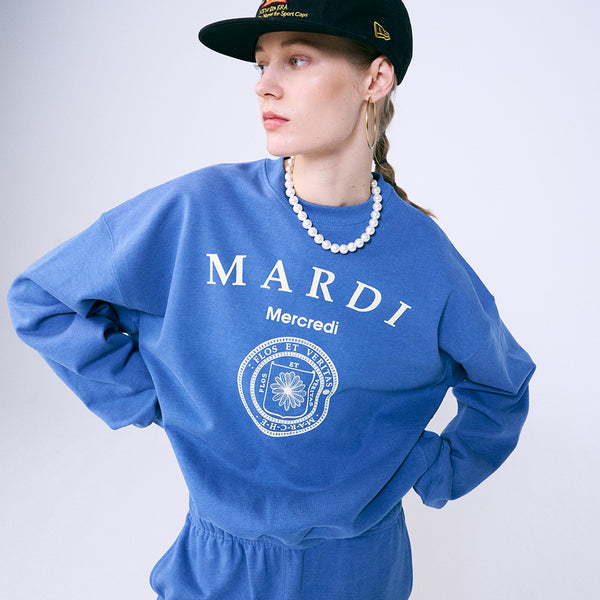 世界の人気ブランド Mardi Mercrediマルディ SWEATSHIRT NAVY CREAM