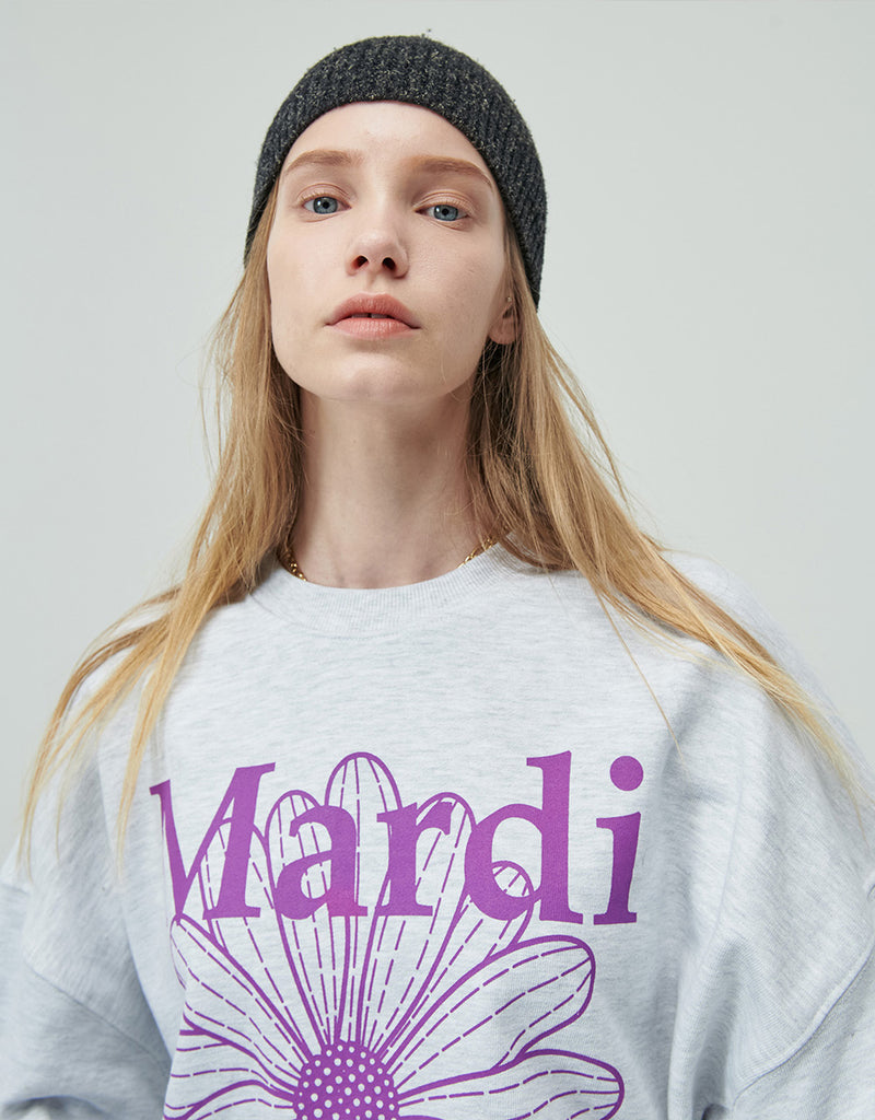 SWEATSHIRT FLOWER MARDI (HEATHER PURPLE)