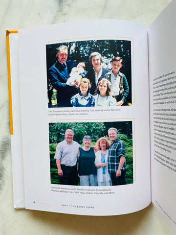 Tim's No Story Lost book - page with pictures of family