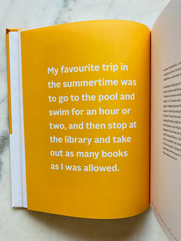 Tim's story book with quote about summer memories