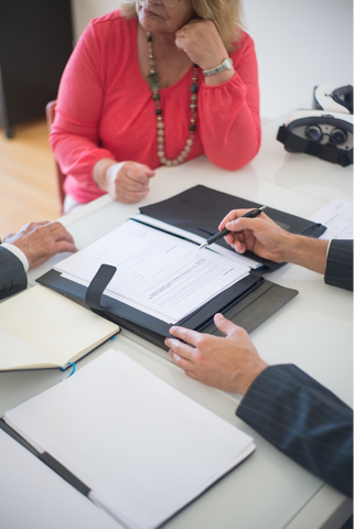 Lady meeting with lawyer