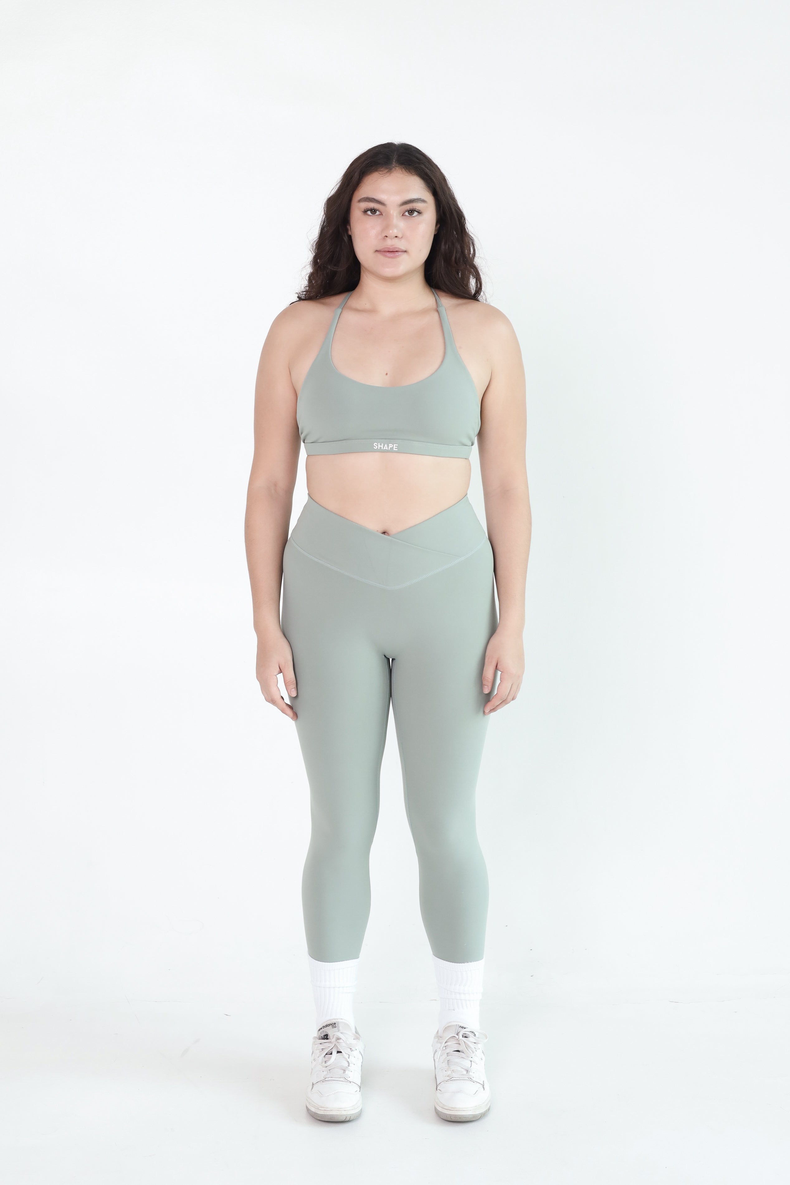 FitLuxe Crossover Leggings - Sage Green, SHAPE Active PH