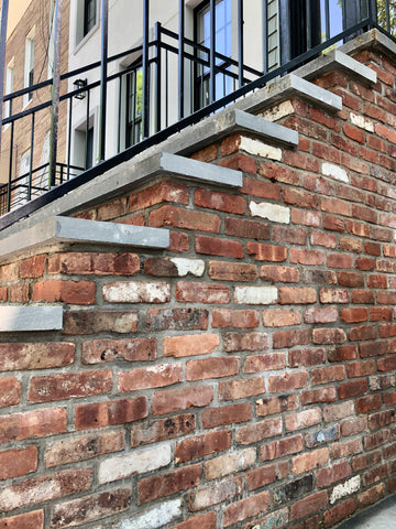 Staircase remodeling with reclaimed bricks in Bushwick, NY