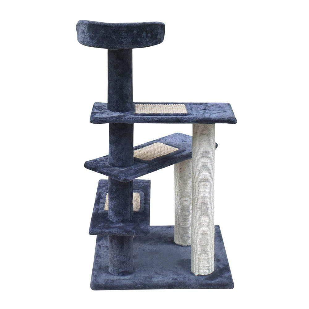 100 cm Dark Grey Scratching Post With Soft Plush Bed & Steps. - Ozpetsupply - Pet Care > Cat Supplies
