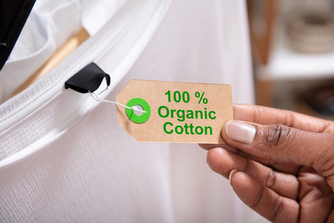 a cotton garment with a 100% organic cotton label