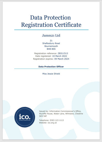 data protection registration certifcate