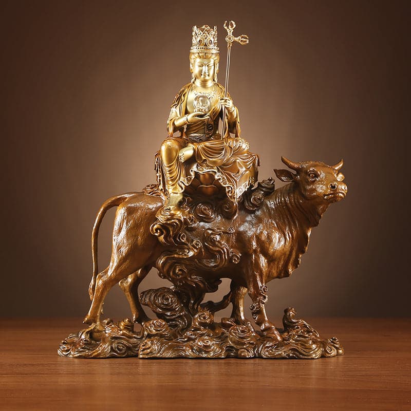 手作りの銅製の大きな仏像 - 金属工芸