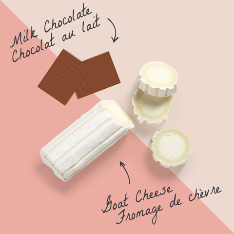 Goat cheese paired with milk chocolate.