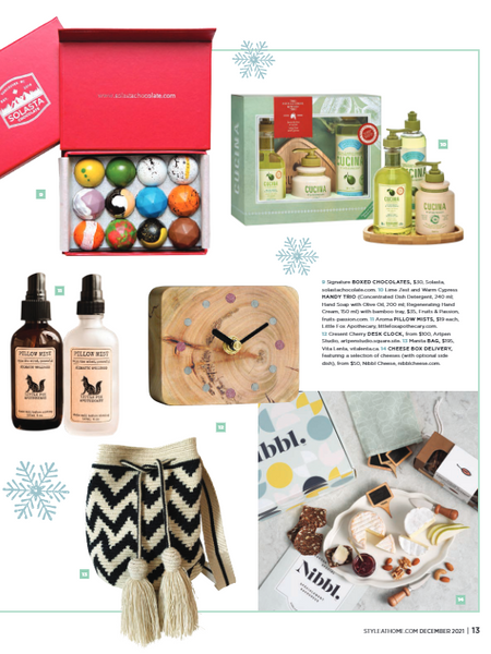 Screenshot of You, Me & the Brie Nibbl. box featured in Canada's Style at Home Magazine.