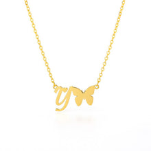 Load image into Gallery viewer, Initial Necklace With Butterfly For Women Stainless Steel Gold A Z Letters Butterfly Necklace Femme Best Friend Jewelry BFF Gift|Pendant Necklaces|
