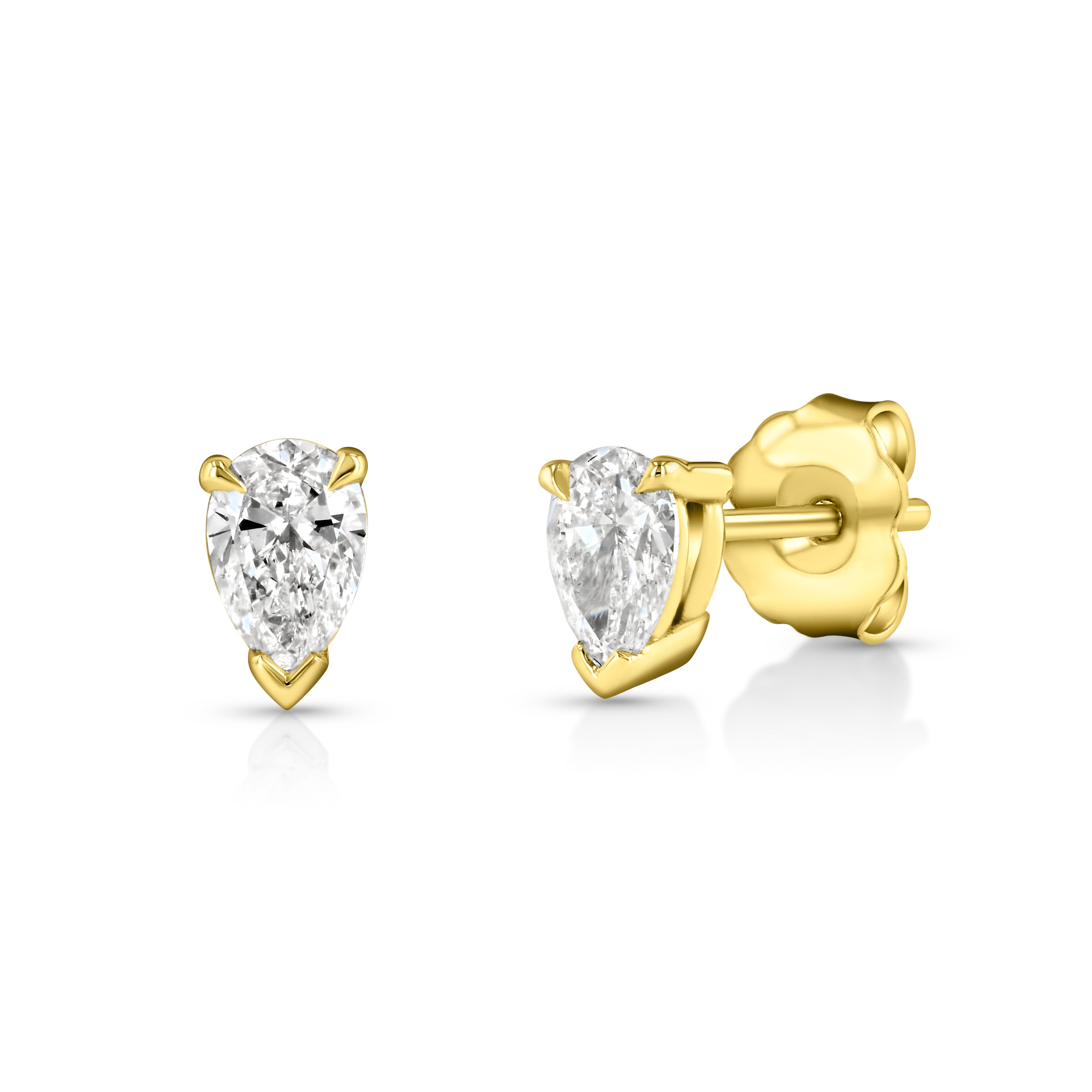 3.24ct Emerald earrings with 0.56ct diamonds set in 14K yellow gold ‐ Gem  Bleu