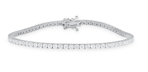 1.60ct, 1.90ct & 2.85ct Round Cut Diamond 14K Solid Gold Tennis Bracelet