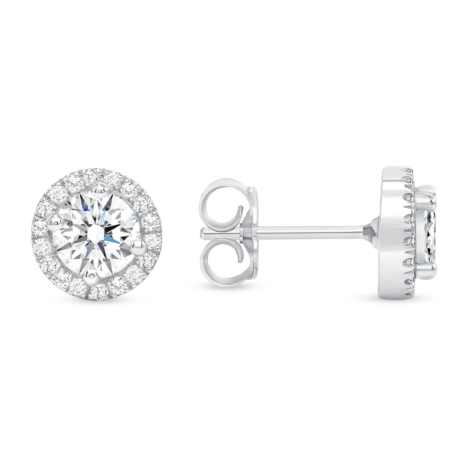 stud halo earrings