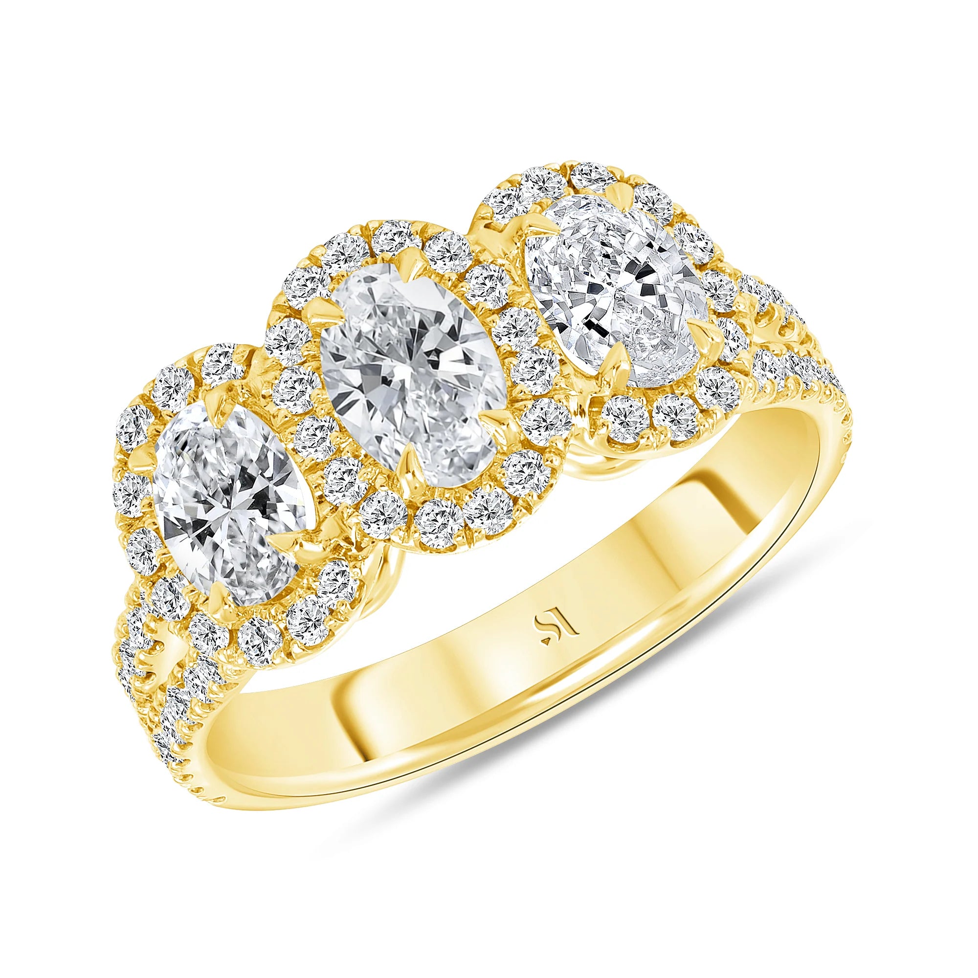 Three-stone engagement ring