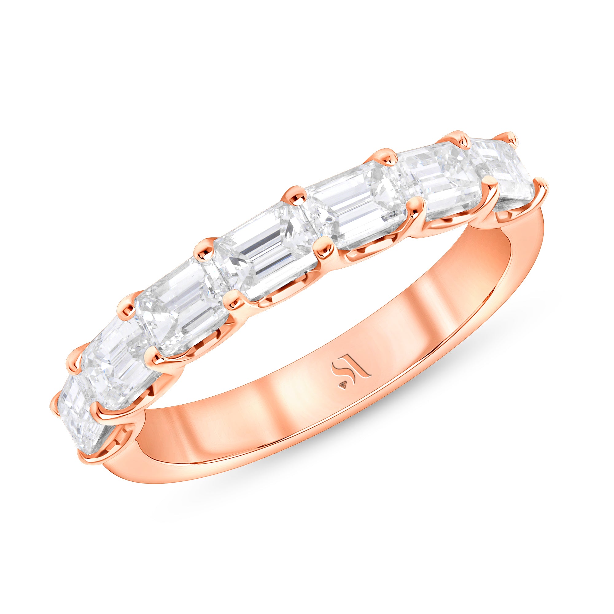 Emerald Cut Diamond Half Eternity Band – Sabrina A Jewelry