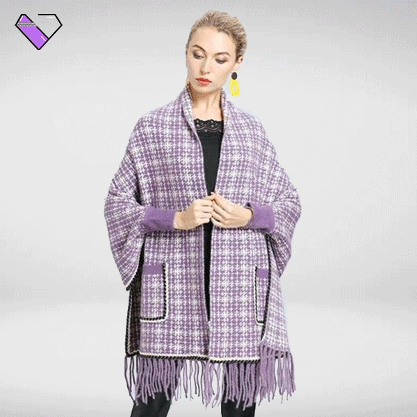 Women's Purple Poncho