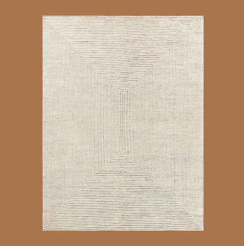White geometric rug