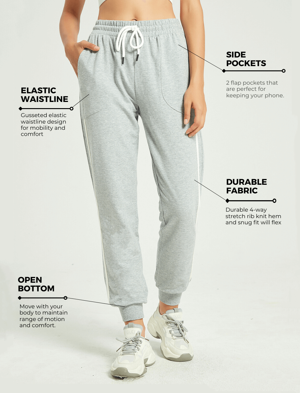 Women Sweatpants with Large Pockets Track Running Joggers Lounge