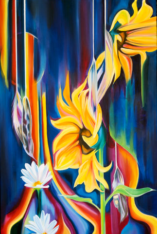 sunflower bohemian painting