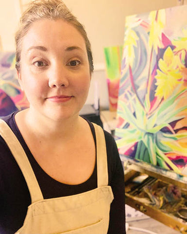Ruth Egon in painting studio