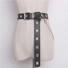 Load image into Gallery viewer, Faux Leather Chained Belt - Sour Puff Shop
