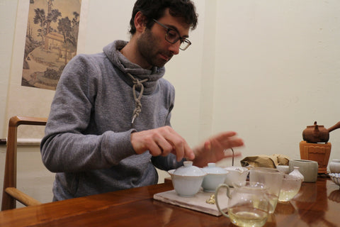 Tasting Tieguanyin Oolong tea