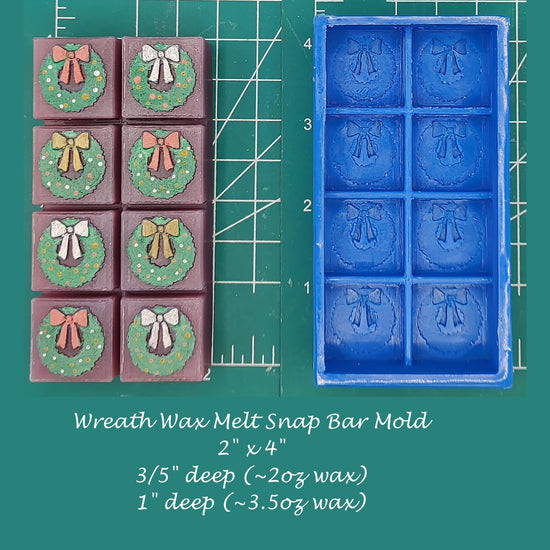 Snowman Wax Melt Snap Bar Silicone Mold