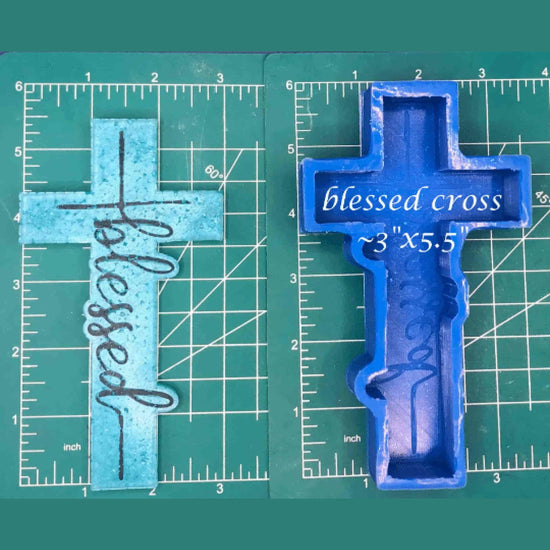 Cross Freshie Molds Blessed And Faith Cross Pendant - Temu