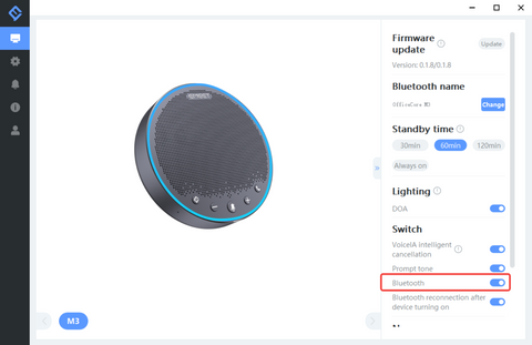 uncheck the Bluetooth switch