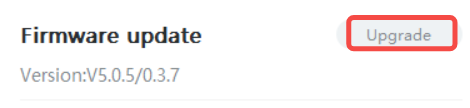 Click upgrade to update the firmware
