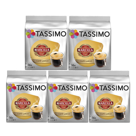 Tassimo Jacobs Caffè Crema Classico, Coffee with fine Cream, 5-Pack, 5 x 16  T-Discs