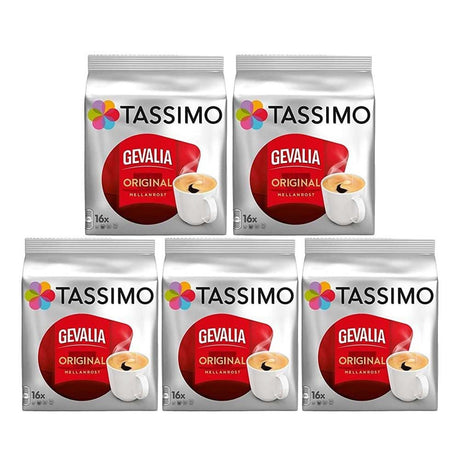 Tassimo Jacobs Caffè Crema Classico, Coffee with fine Cream, 5-Pack, 5 x 16  T-Discs
