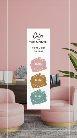 3 Sophisticated Pink Paint Color Combinations from Dunn-Edwards DURA | Color Palette #2: La Vie En Rose, Bungalow Gold, and Avalon