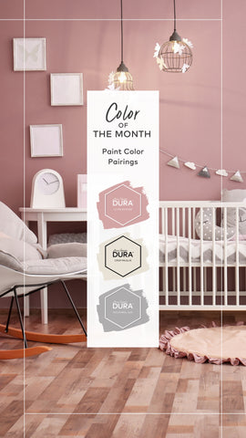 3 Sophisticated Pink Paint Color Combinations from Dunn-Edwards DURA | Color Palette #3: La Vie En Rose, Crisp Muslin and Industrial Age