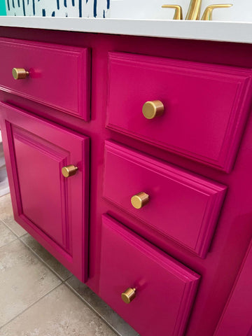 bright pink bathroom cabinets