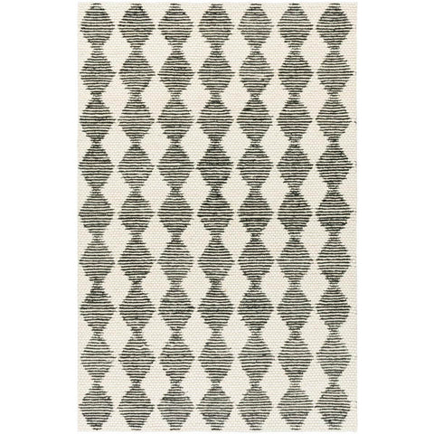 שטיח חבל מרוקאי 03 לבן אפור כהה
