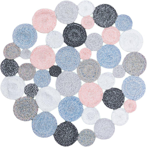 שטיח גרינלנד 01 עגול ורוד/ כחול/ אפור