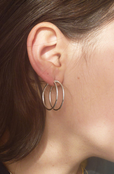 Ruthenium Double Hoop Earrings – Bysdmjewels