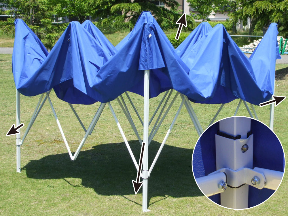 正式的 タープテント 3m×3m ４面 横幕付き ワンタッチ スチールフレーム 防水タイプ アウトドア イベントなどに ４色選択可 