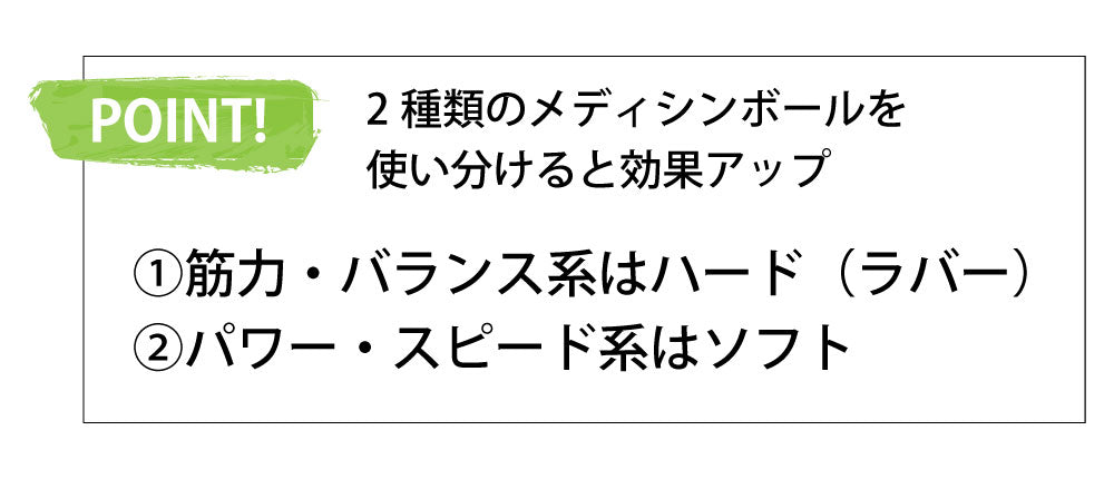 2種類のメディシンボールを使い分けると効果アップ