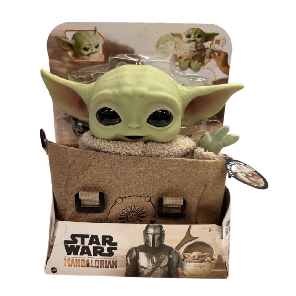Star Wars The Mandalorian The Child Baby Yoda 11" Talking Plush in Satchel Grogu